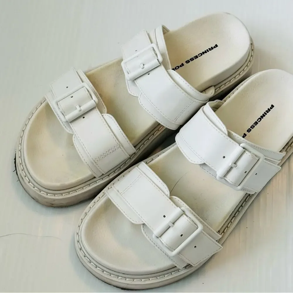 Princess Polly Ma Belle strappy sandals white size 6